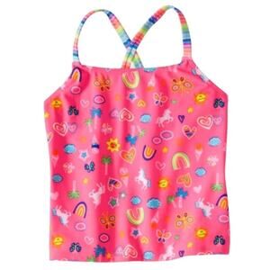 NWT ~ WONDER NATION Cross-back Tankini Swimsuit Top ~ Girls Size LARGE 10 / 12